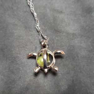 18k white gold plated pendant